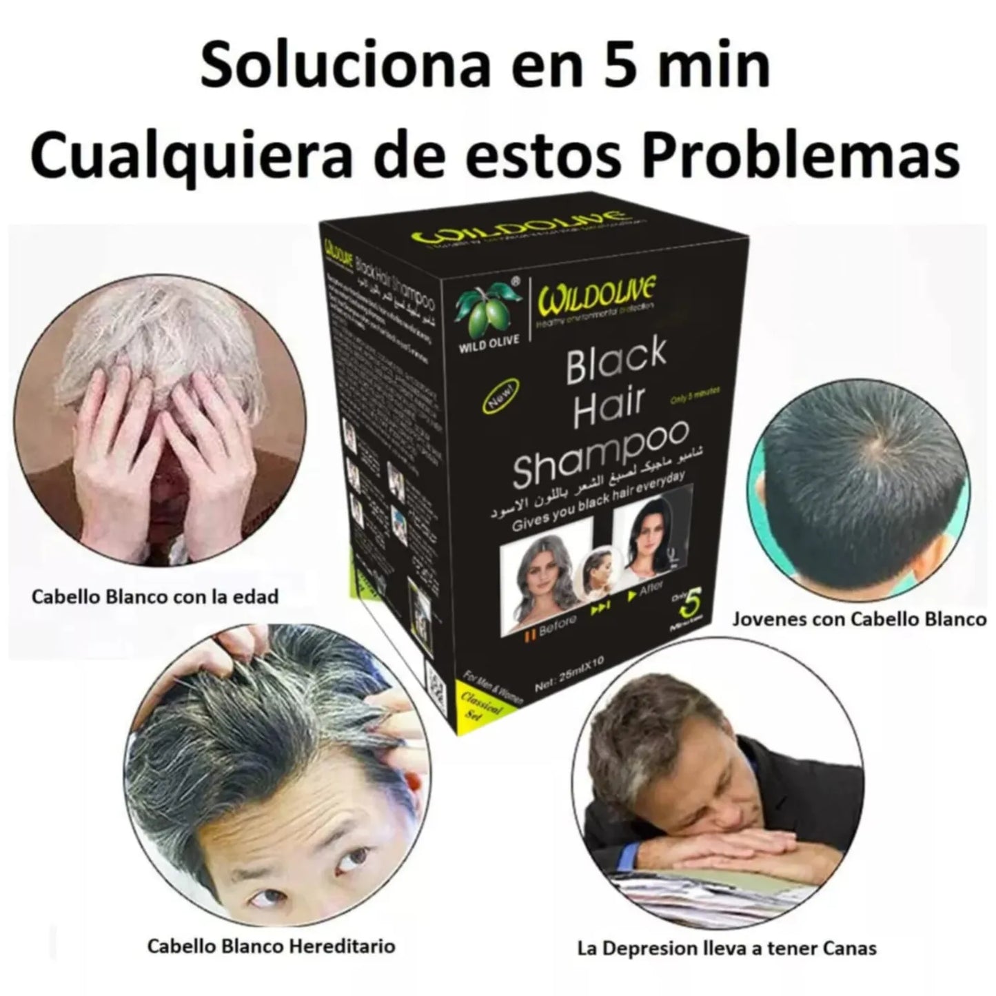 BLACK HAIR- SHAMPOO CUBRECANAS